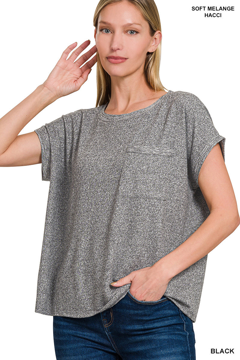 Melange Hacci Tee with Pocket
