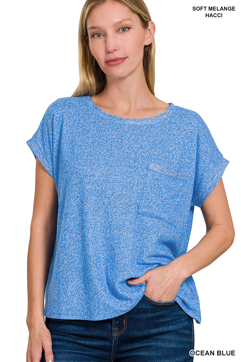 Melange Hacci Tee with Pocket