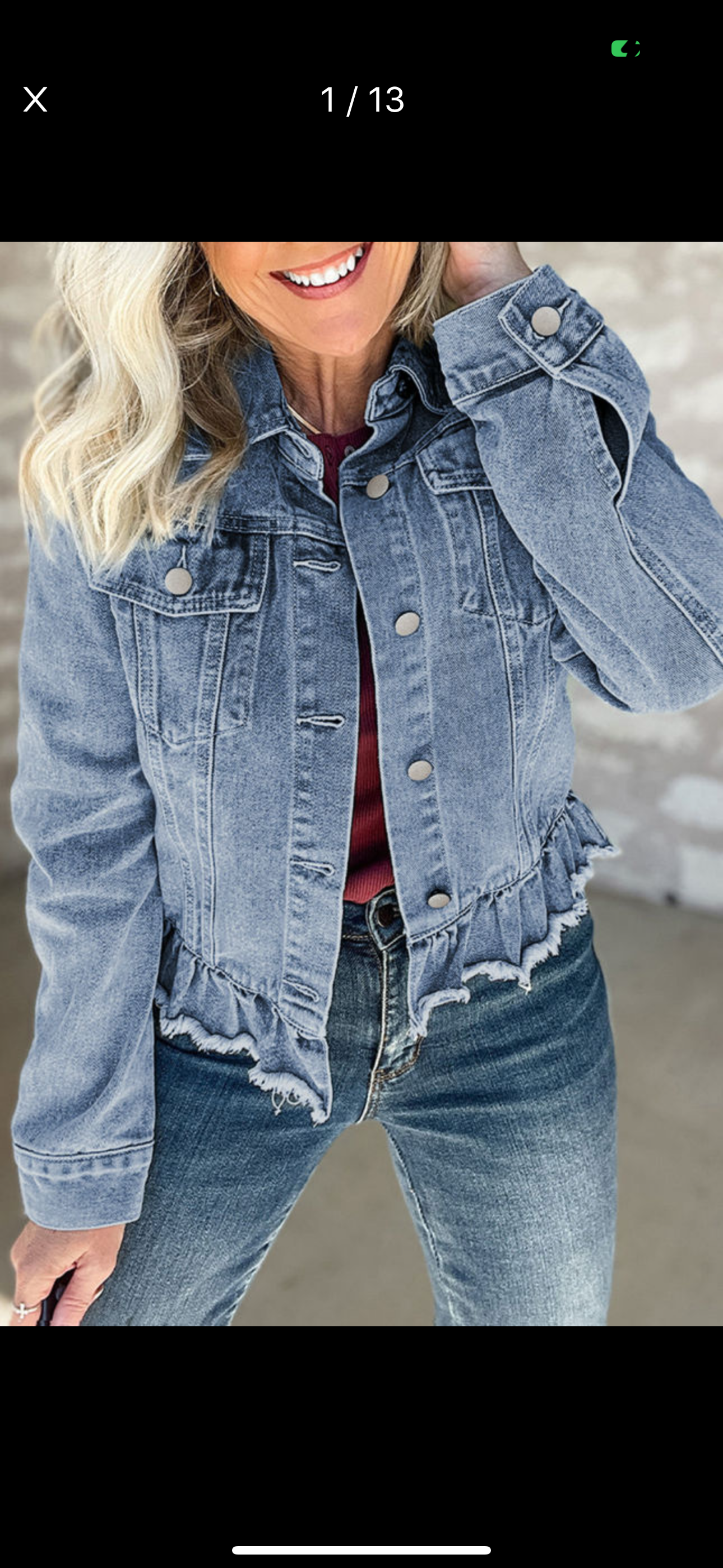 Ruffle Hem Denim Jacket