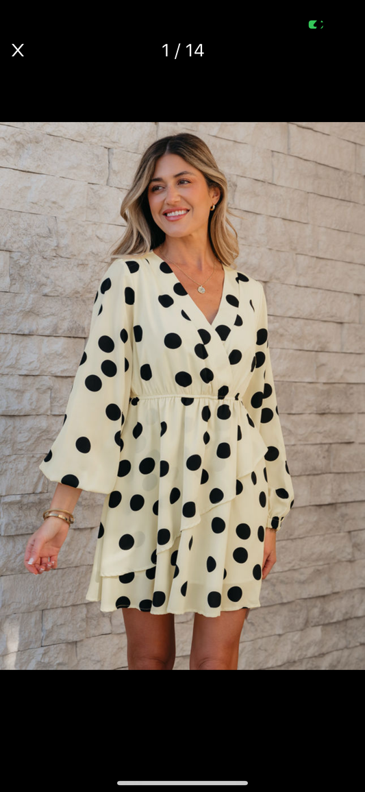 Beige Puffed Sleeve Dress
