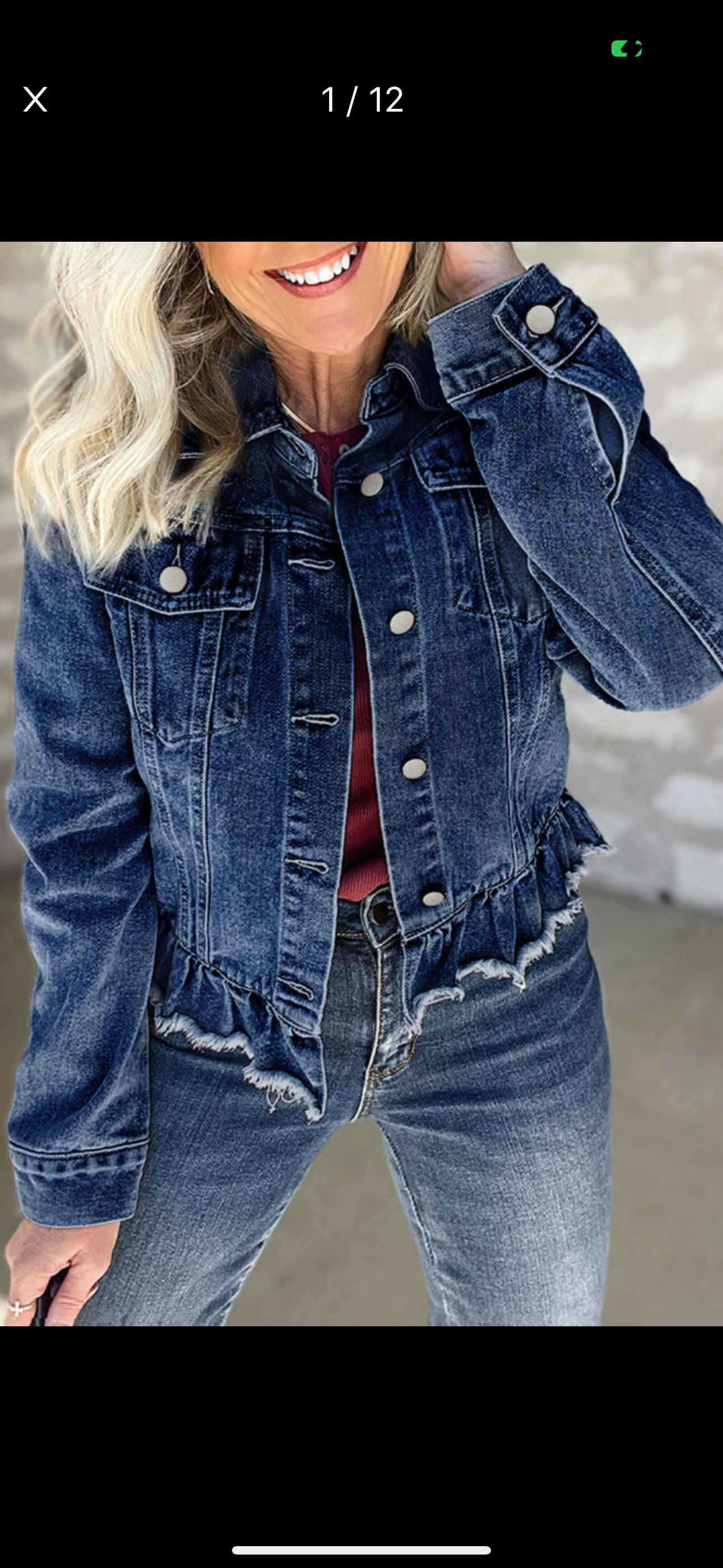 Ruffle Hem Denim Jacket