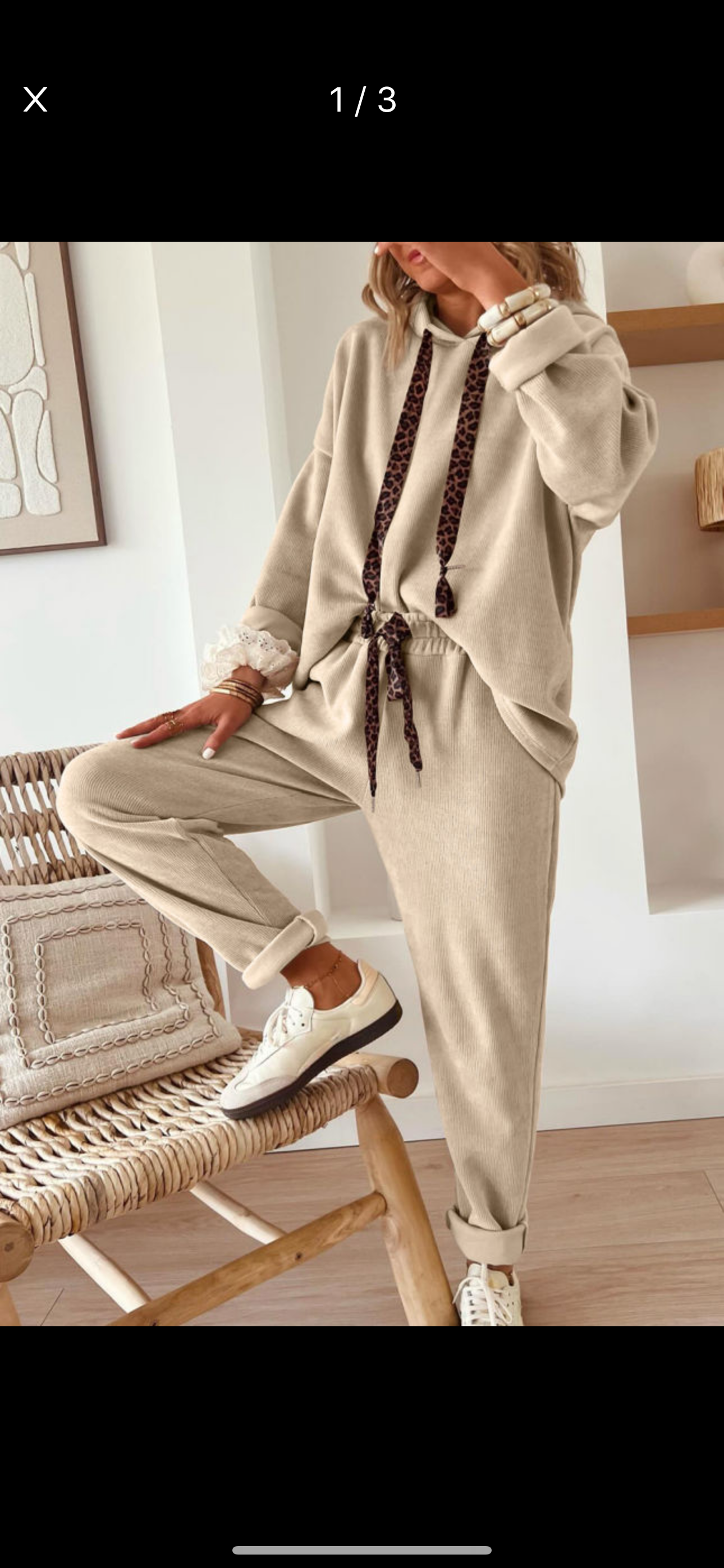 Pullover Hoodie and Drawstring Corded Pants Set