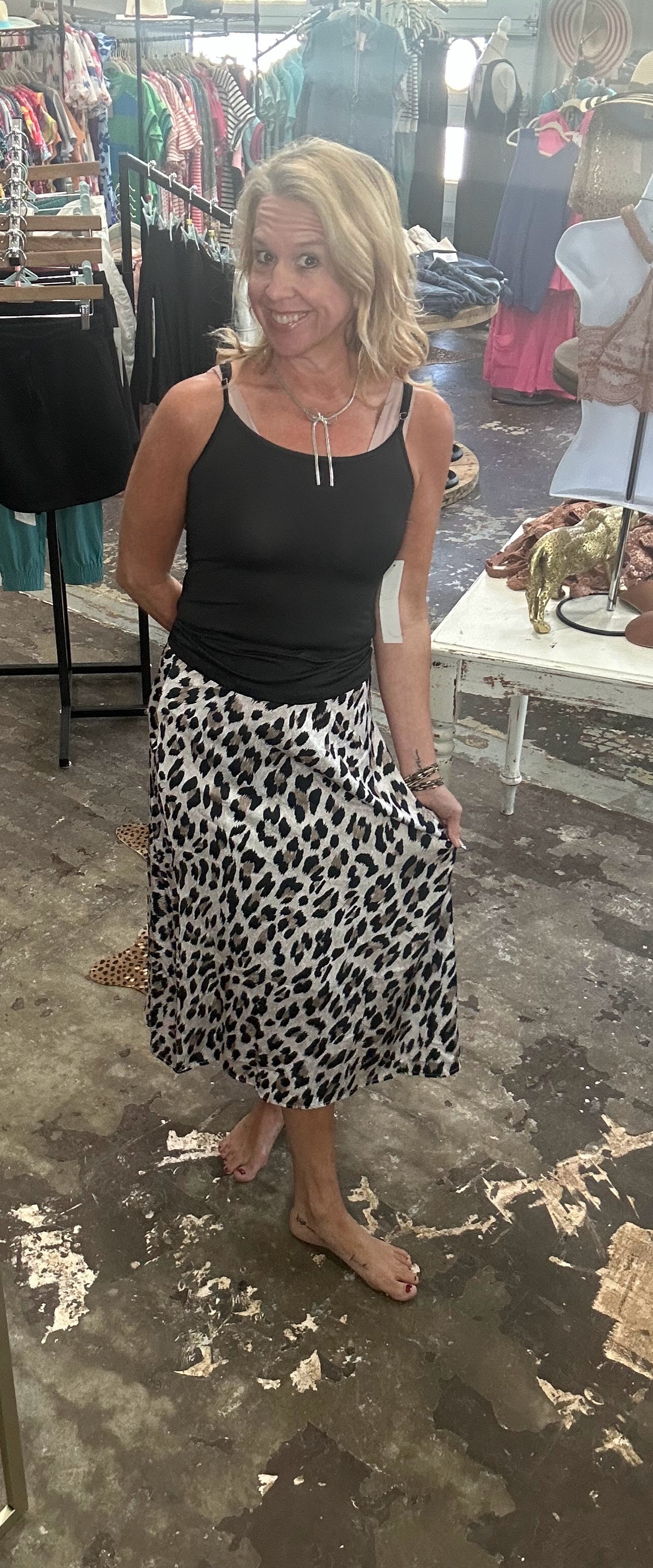 Silk Leopard Skirt