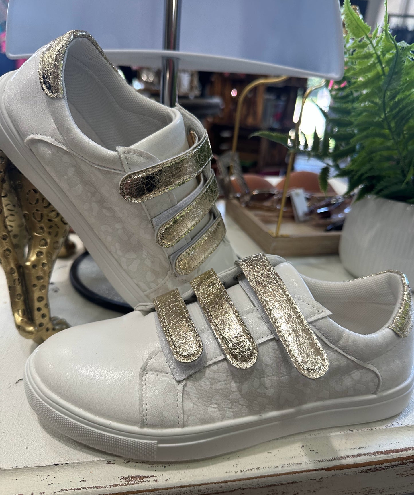 White and Gold Tennies