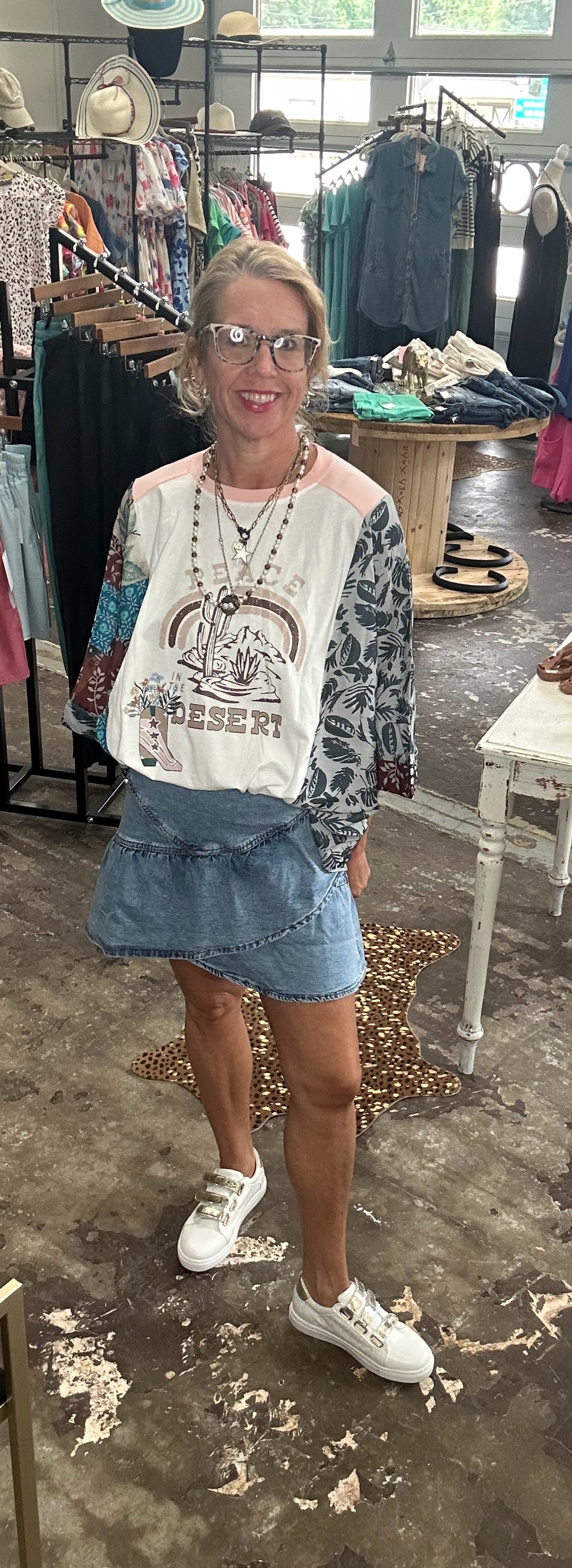 Denim Ruffle Skirt