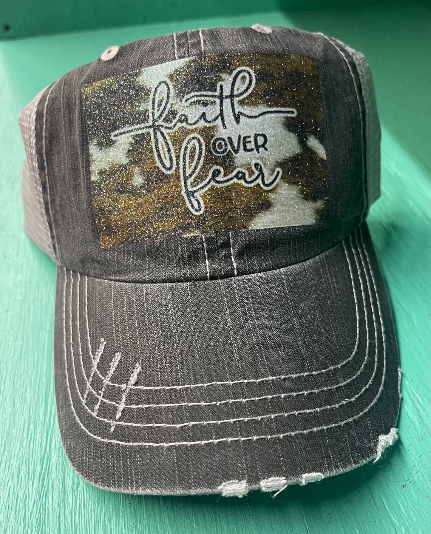 Gray Distressed Ball Cap