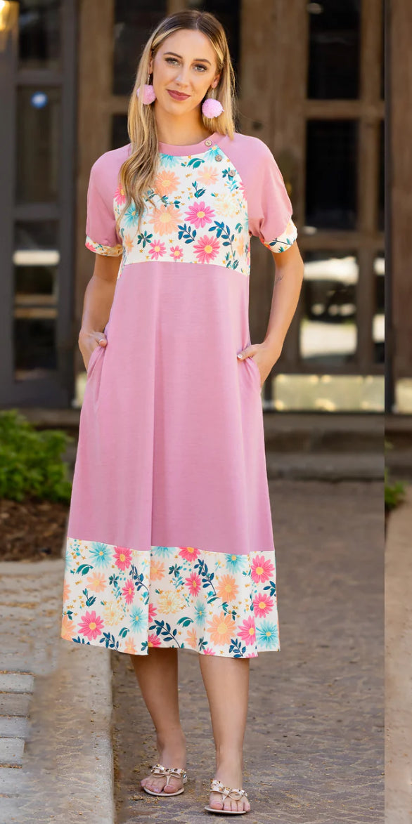 Mauve & floral dress