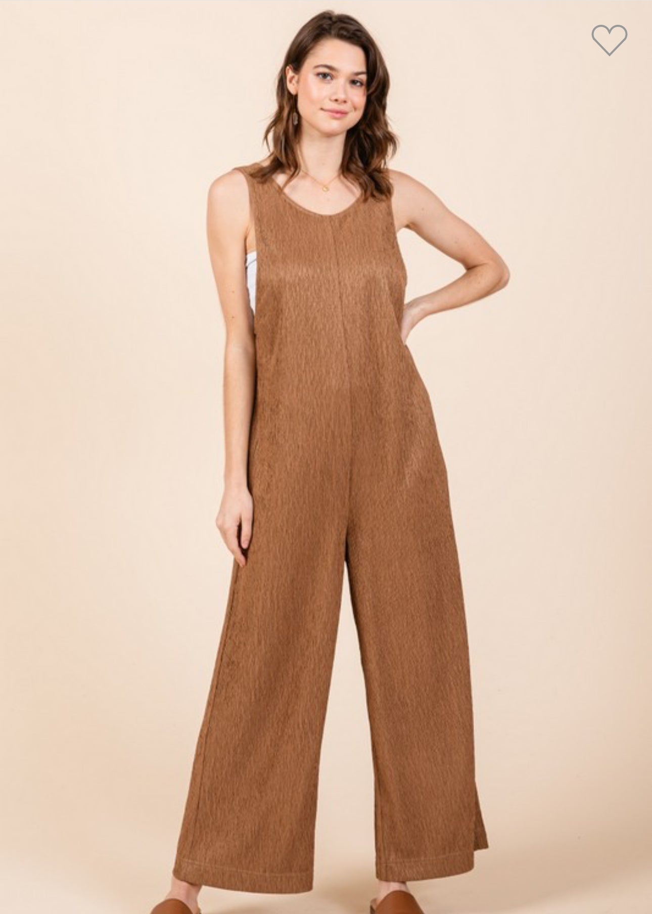 Textured U-Neck Jumpsuit