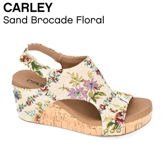 Corky Carley - Sand Brocade Floral