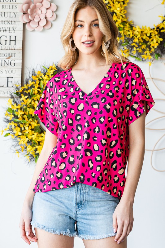 Fuchsia Animal Print Top