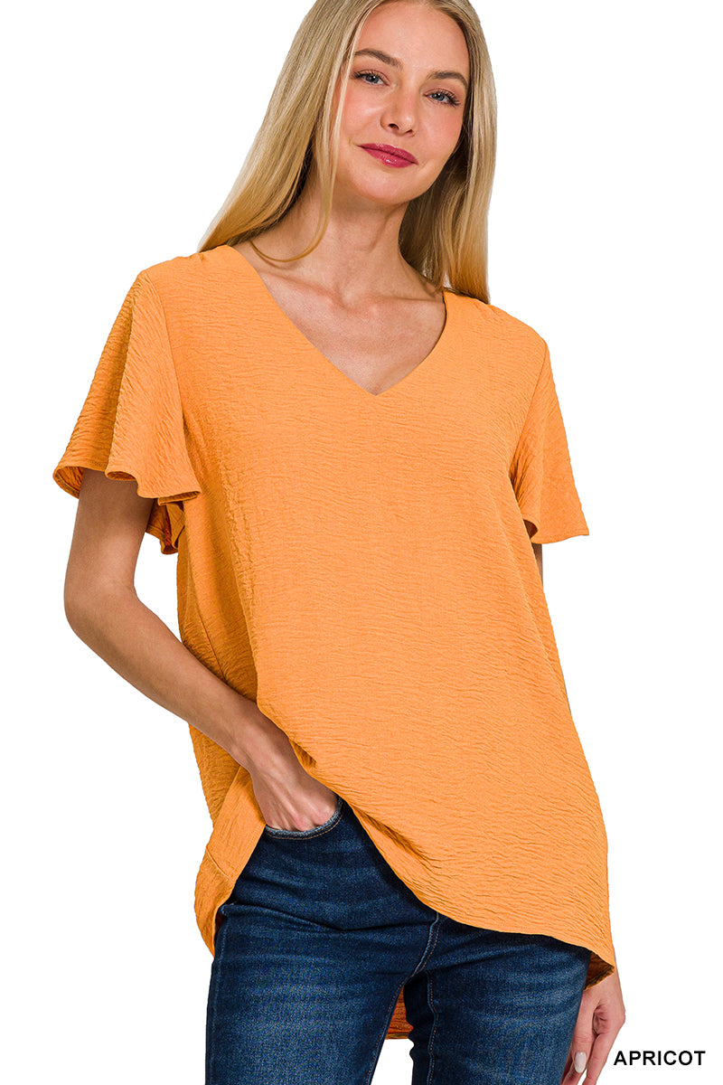 Woven Flutter Sleeve Top