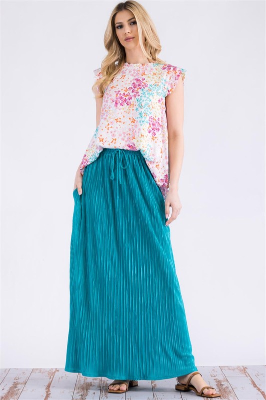 Jade Krinkle Maxi Skirt