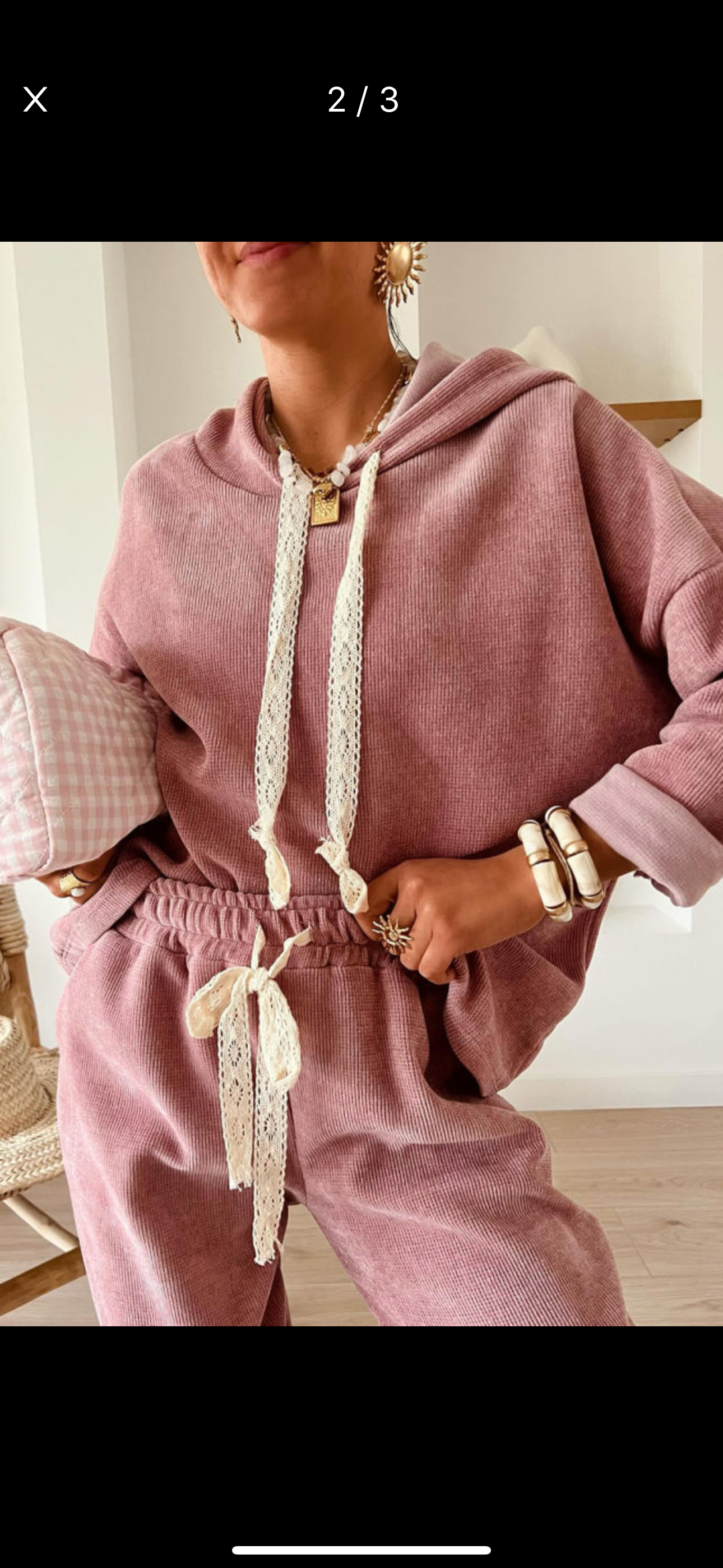 Pullover Hoodie and Drawstring Corded Pants Set