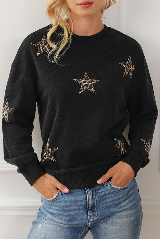 Animal Print Star Sweatshirt