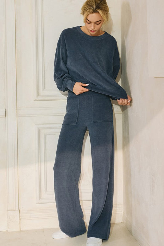 Denim Ribbed Set