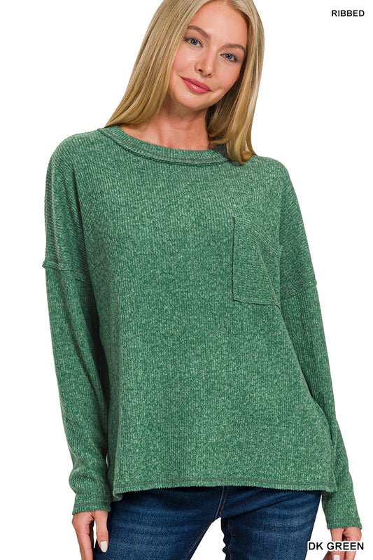 Dark Green Hacci Top