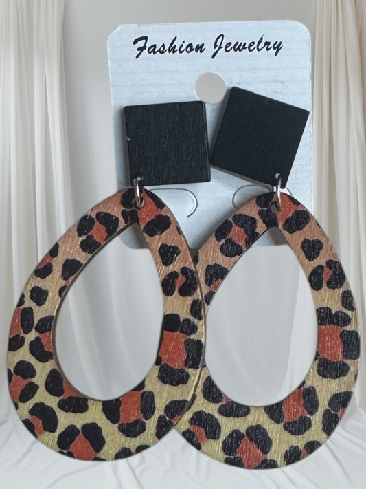 Leo Wooden Earrings