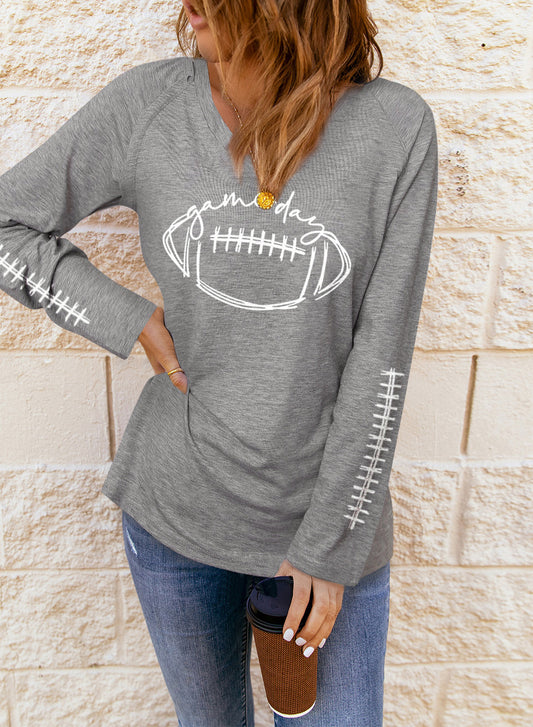Gray Game Day LS Tee