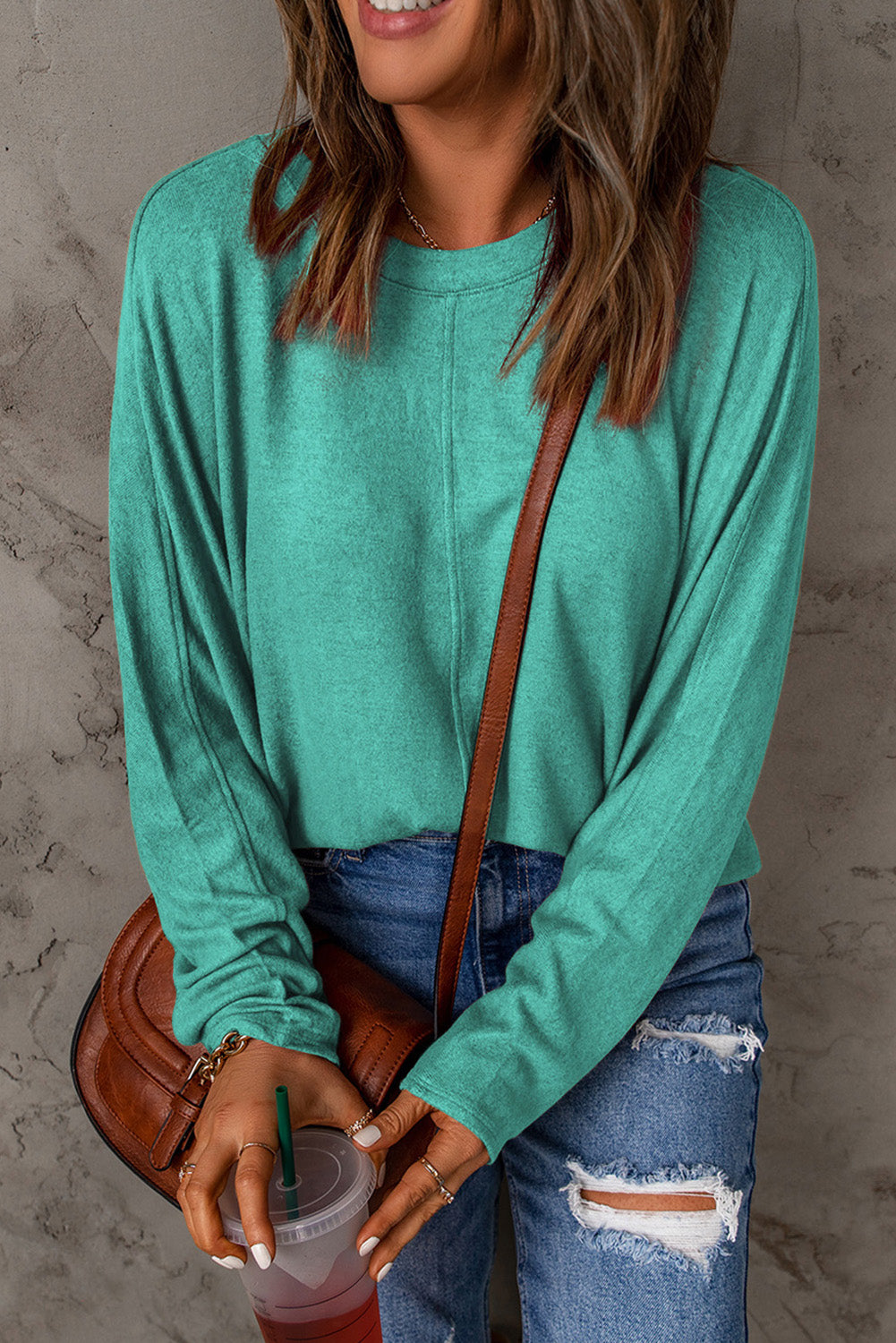 Green Solid LS Top