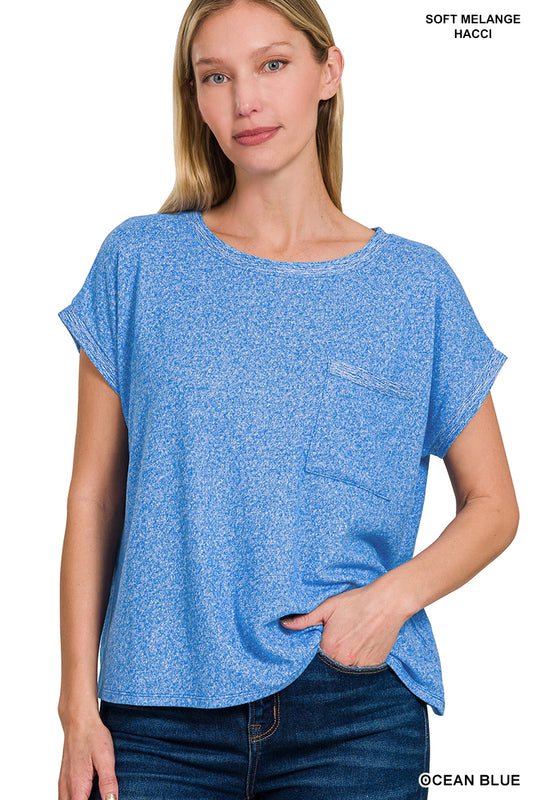 Melange Hacci Tee with Pocket
