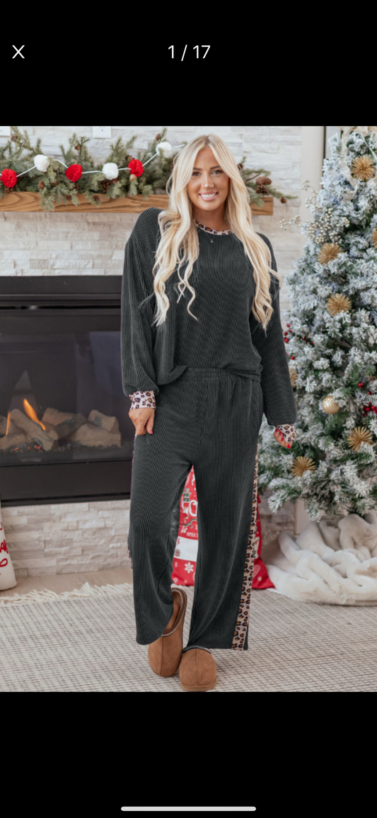 Carbon Grey Ribbed Leo Stripe