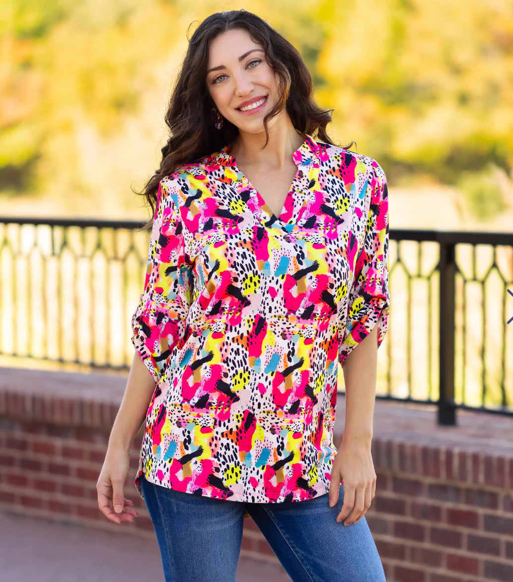 Bright Geometric Print Top