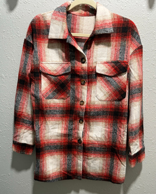 Red & Black Plaid Flannel Tunic