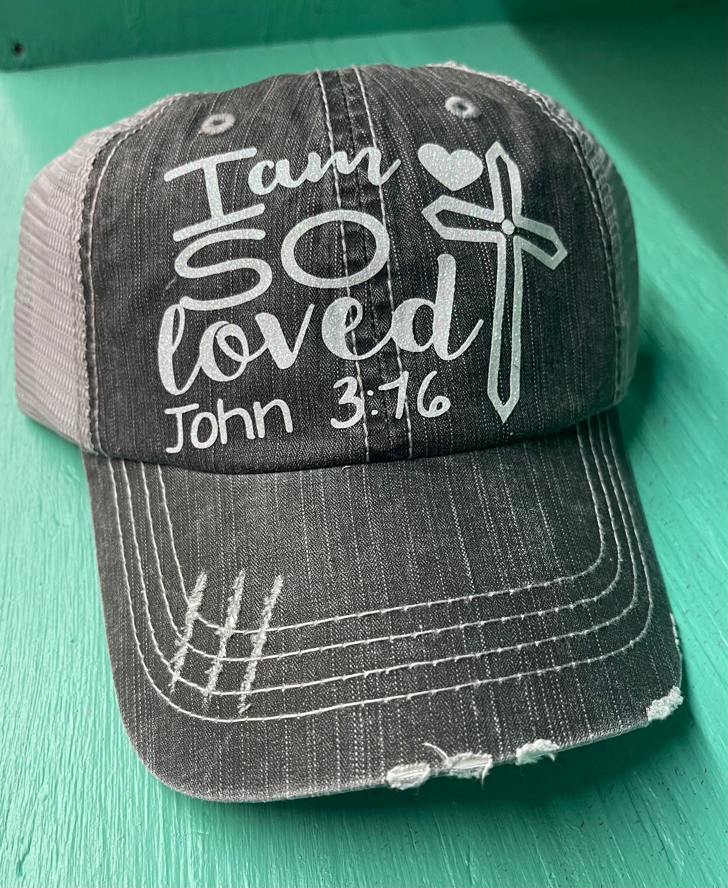 Gray Distressed Ball Cap