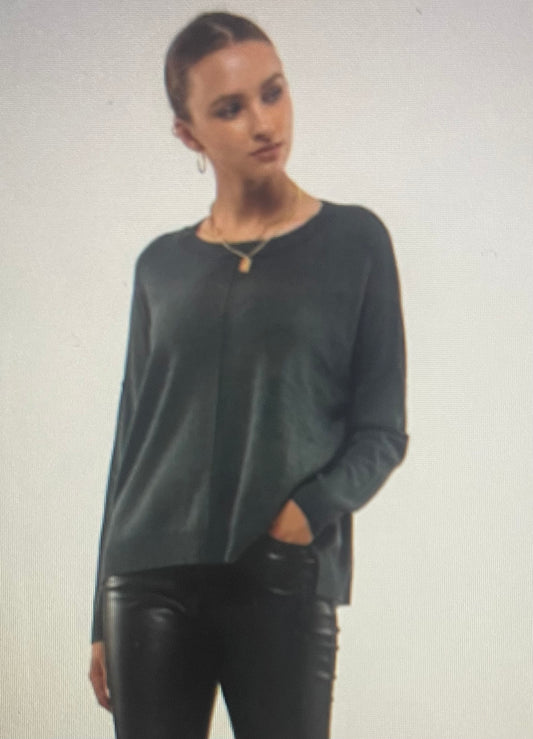 Hunter Greeen Extended Shoulder Sweater