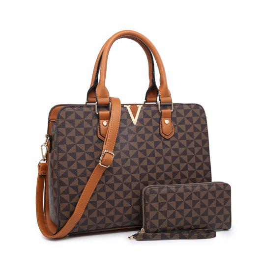 Monogram V Accent Handbag Set