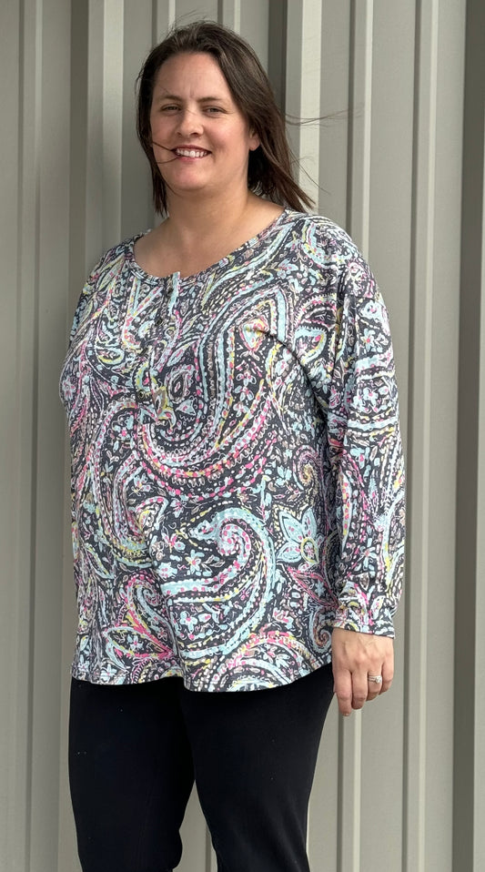 DS Multi Color Paisley Plus Top