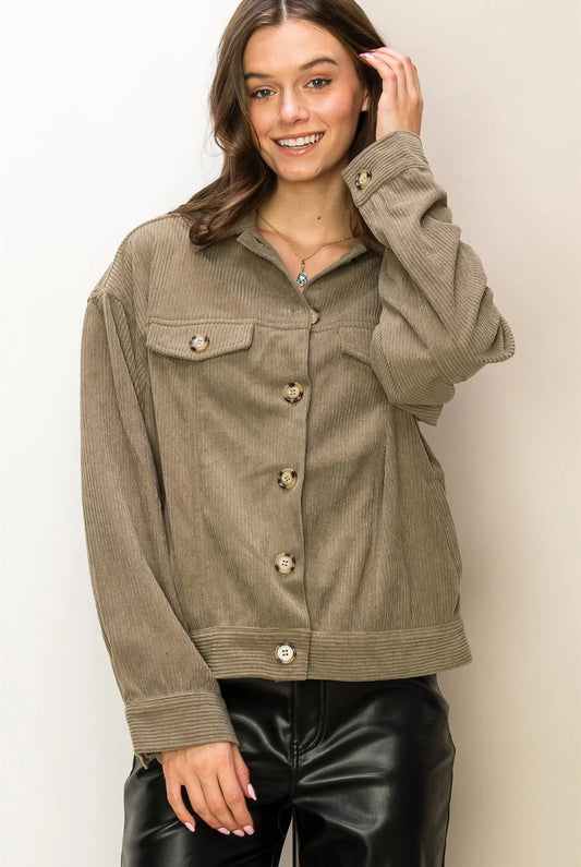 Corduroy Flap Pocket Jacket