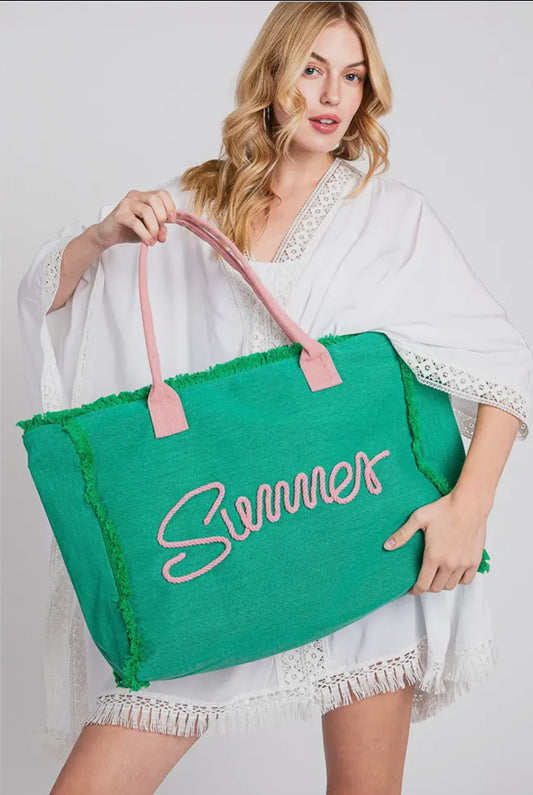 Sewn Rope Summer Canvas Bag