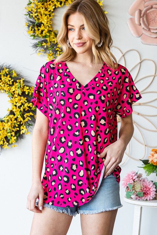 Fuchsia Animal Print Top