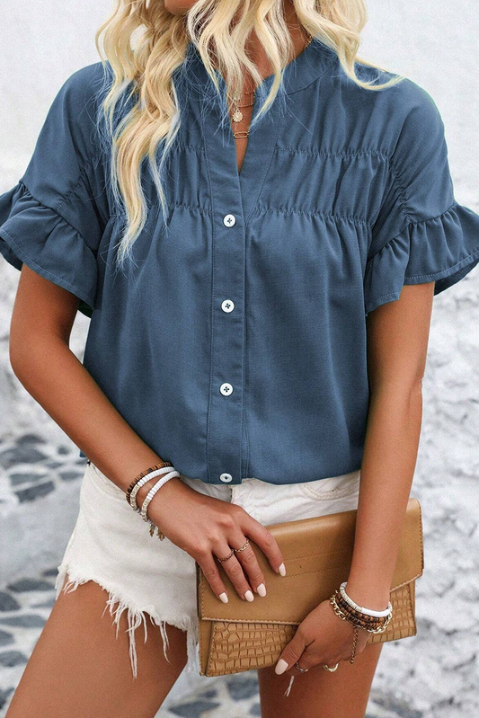 Real Teal Solid SS Top