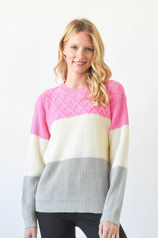 Pink & Gray Sweater